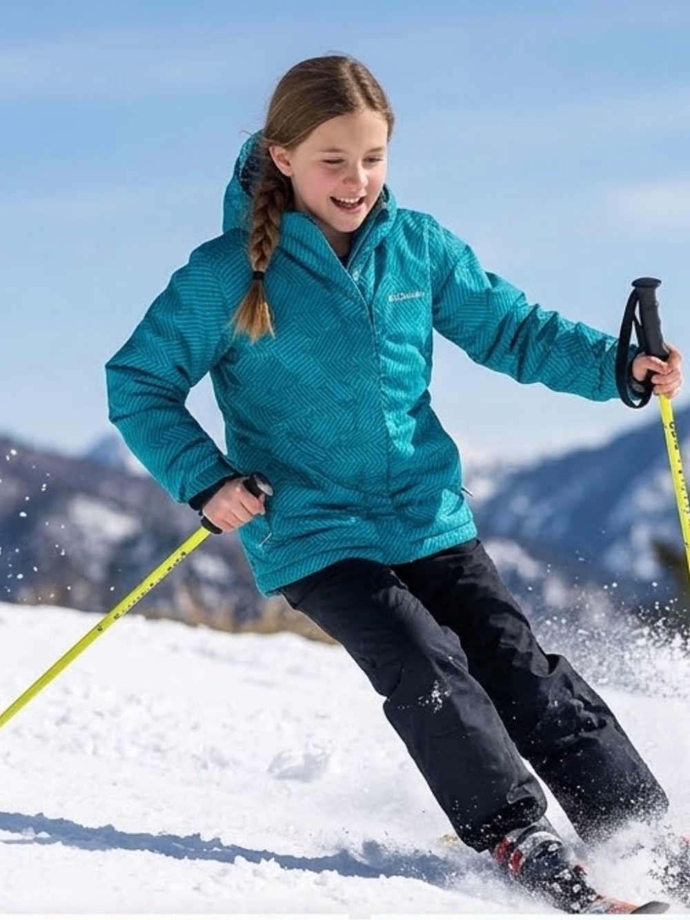 Columbia Youth Medium Omni-Heat Chevron Ski Jacket Teal